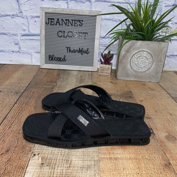 Gucci canvas slides sandals 9D - Picture 1 of 11